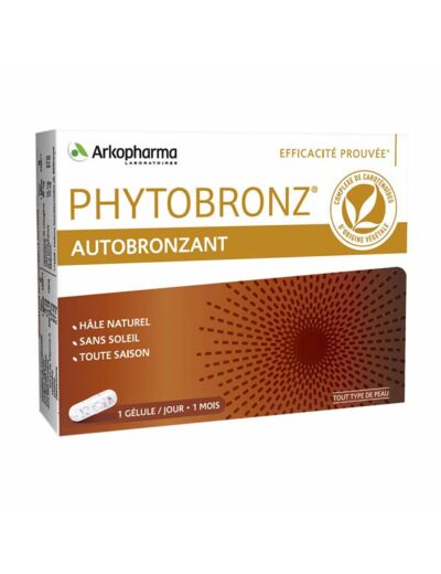 Autobronzant Hâle Naturel Vitamines A & E 30 gélules Phytobronz Arkopharma