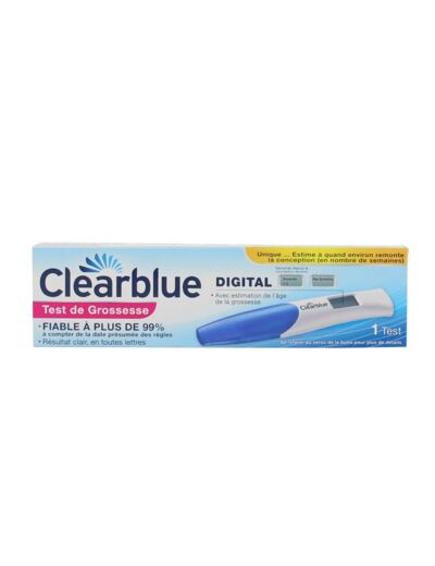 Test De Grossesse Digital 1 Test Estimation de l'âge de la grossesse Clear Blue