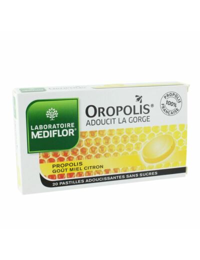Oropolis Propolis 20 pastilles Gout Miel Citron Mediflor